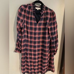 Loft plaid cotton dress